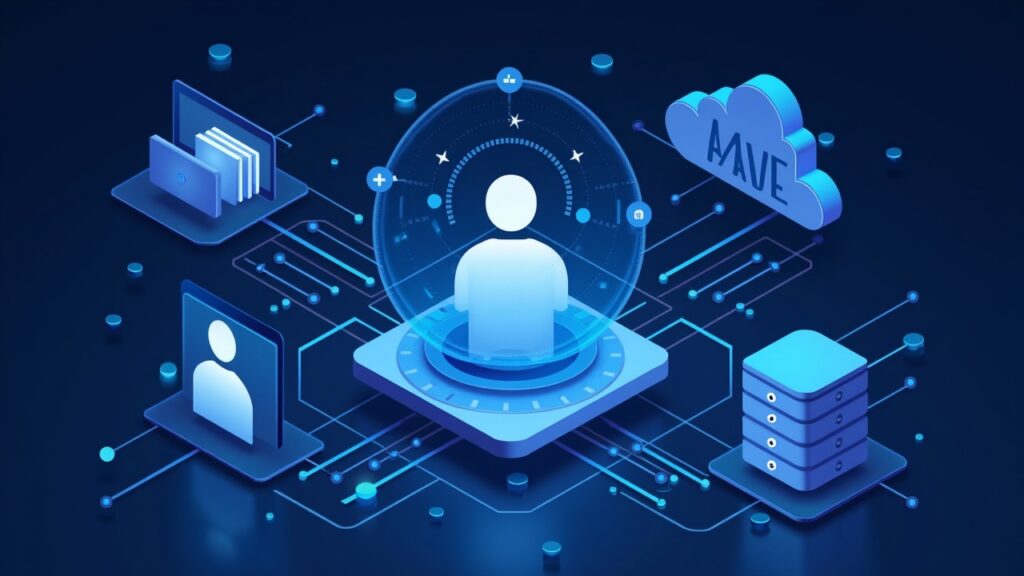 Semi-realistic illustration of AAVE connected to Bybit and Mantle networks, depicting a 70M user reach