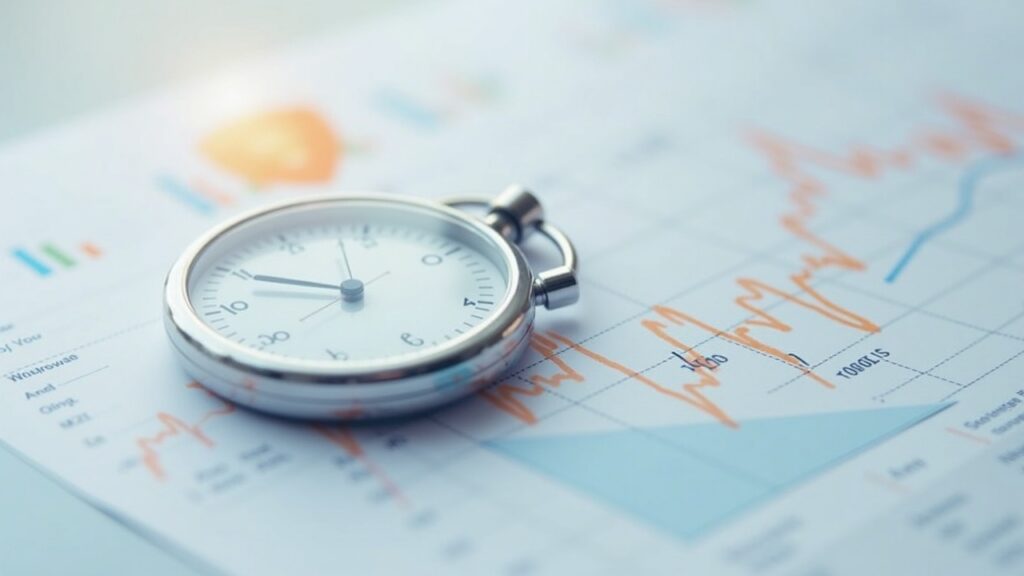Realistic stopwatch over a timeline with a shield icon, illustrating a timing dispute in a crypto exchange incident.