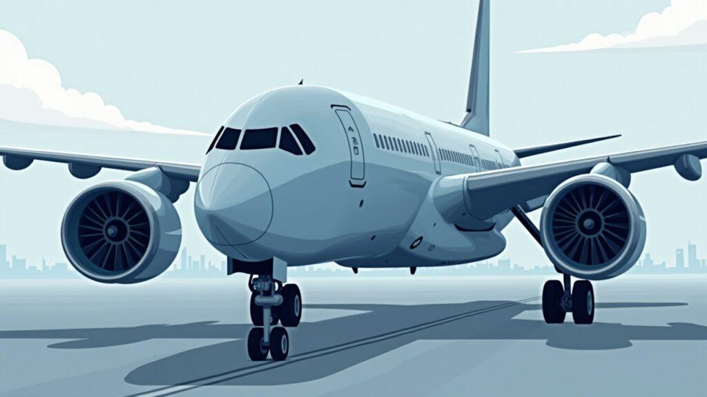 Two CFM56 jet engines on a leased aircraft with a subtle blockchain token grid overlay.