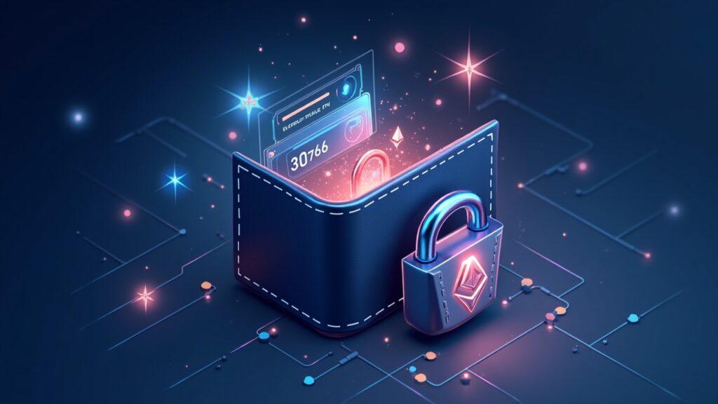 Realistic illustration of a locked Ethereum wallet with an Arbitrum shield, symbolizing a 30,766 ETH freeze.