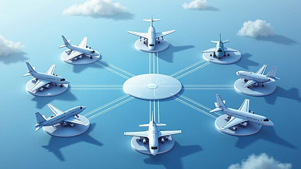 Semi-realistic illustration of Aerodrome as a central Base exchange hub with streams showing concentrated DEX volume.