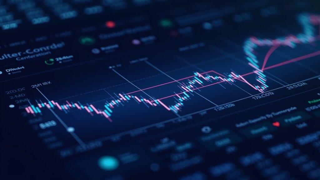 Semi-realistic Bybit illustration of TradFi perpetuals (AMC, GME, V, GDX, BITO) on a crypto-equities dashboard.