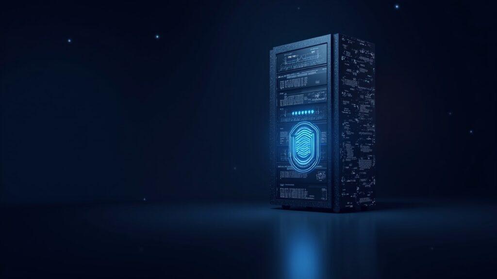 Hybrid illustration of Bittensor engy server with a glowing cryptographic seal, showing verified GLM-5.2 and Qwen inference.
