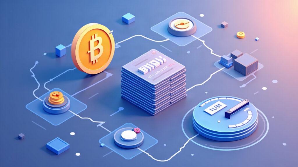 Semi-realistic Solana network scene with a prominent BUIDL token, stacked tokenized assets, and a 1B AUM gauge.