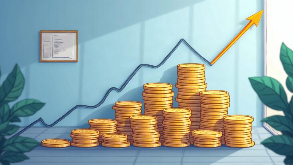 Hybrid illustration of mid-to-large Bitcoin wallets accumulating BTC, with an upward trend line against a calm newsroom backdrop.