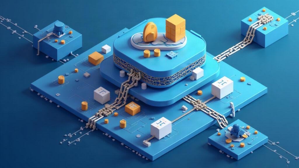 Hybrid on-chain lending hub with three strategy blocks: direct lending, asset-backed securitization, basis trade.