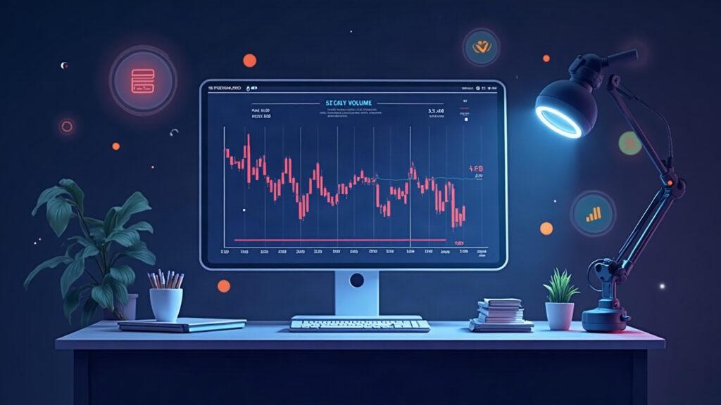 Semi-realistic DeFi trading desk with a Robinhood Chain chart hitting 1.7B daily volume and an Uniswap-inspired swap flow.