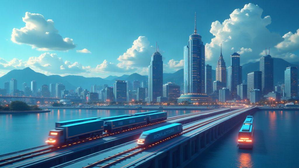 Semi-realistic illustration of tokenized securities moving through secure, regulated post-trade rails at DTCC.